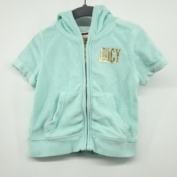 Juicy Couture Hooded Terry Teal Swim Cover Up 3T - Picture 8 of 8